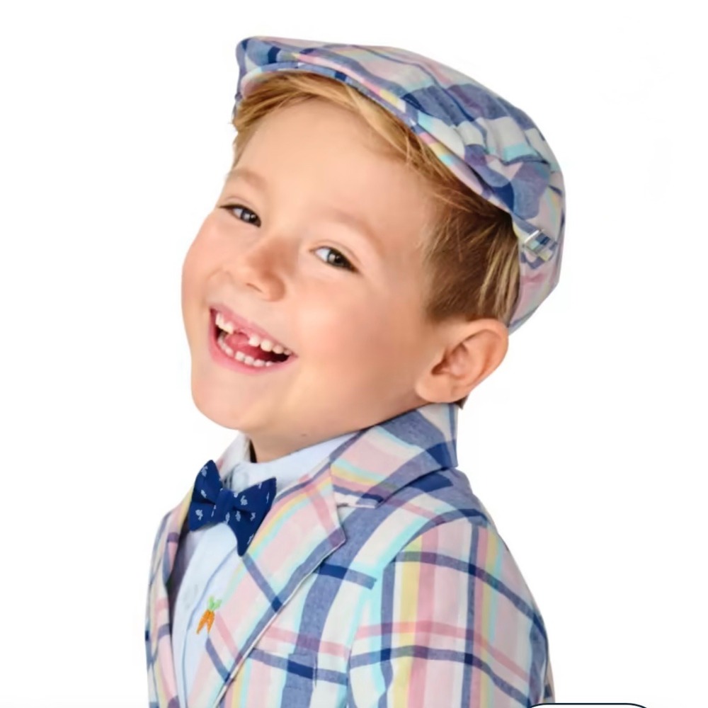 Gymboree‎ Plaid Cap Kids 4T-5T Pastel Newsboy Hat Easter Kentucky Derby